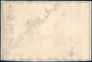 1849 Admiralty Blueback Nautical Map of Fujian (Xiamen / Amoy) China