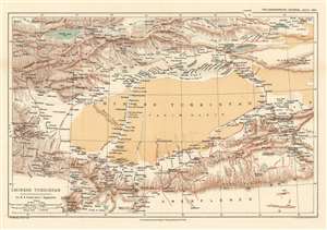 1893 Sharbau Map of Xinjiang, China and Kyrgyzstan