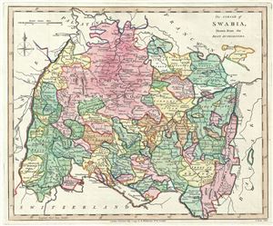 1793 Wilkinson Map of Swabia, Germany