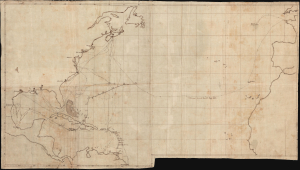 1863 Mansucript Map of the HMS <i>Rinaldo</i> Voyage to Union and Confederate Ports