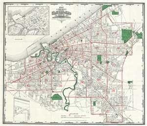 1890 Cleveland Directory Company Map or Plan of Cleveland, Ohio
