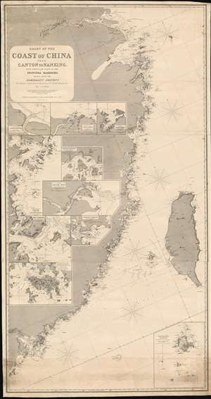 1864 Purdy Nautical Chart / Map of the Coast of China (Hong Kong, Taiwan)