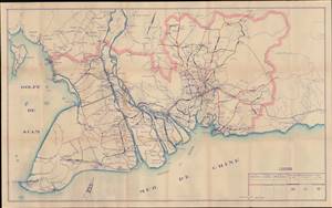 1936 Diazio Road Map of Cochinchine, French Indochina