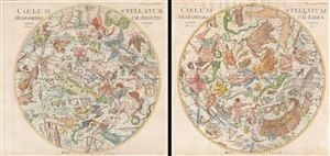 1801 Bode Celestial Hemispheres or Star Maps (set of 2 maps) (elephant folio)