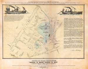 1846 Hutchings View of the Collect Pond, New York - Steam Navigation