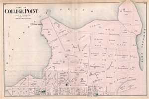 1873 Beers Map of College Point (Flushing), Queens, New York City