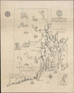 1925 Witherell Pictorial Historical Map of Rhode Island