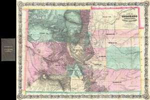 1870 Gilpin and Ebert Map of Colorado showing Gold Regions (Colton edition)