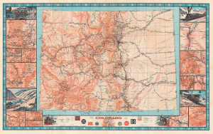 1943 Linn Westcott Pictorial Map of the Railroads of Colorado