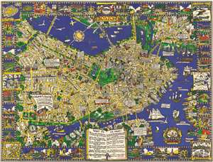1926 Olsen and Clark Pictorial Map of Boston, Massachusetts