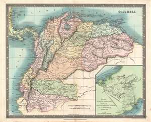 1831 Dower / Teesdale Map of Gran Colombia