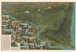 1925 Routledge View Map of the Columbia River Highway, Oregon