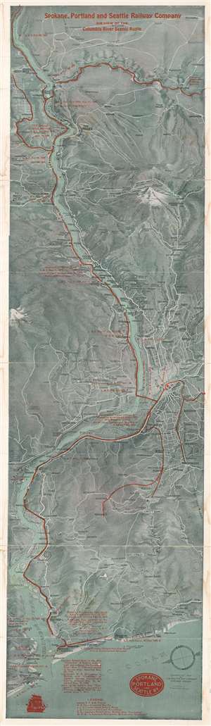 1916 Routledge Bird's Eye View of the Columbia River