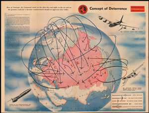 1961 Shallo Pictorial Map of Asia Highlighting America's Nuclear Response Capability