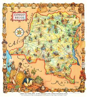 1951 Thiriar Pictorial Map of the Belgian Congo