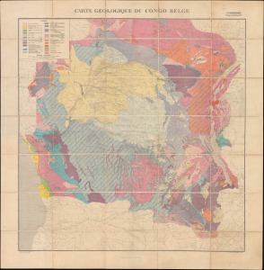 1930 Fourmarier Geological Wall Map of the Belgian Congo