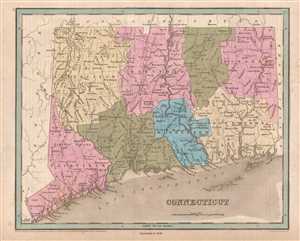1846 Bradford Map of Connecticut