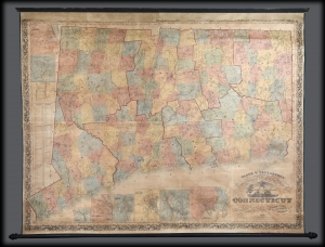 1859 Clark and Tackabury Wall Map of Connecticut