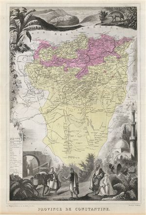 1878 Migeon Map of the Constantine Province, Algeria