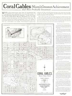 1922  W. C. Bliss FIRST Promotional Development Map of Coral Gales, Florida