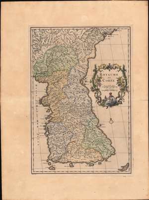 1737 D'Anville Map of Korea - first specific European map of Korea
