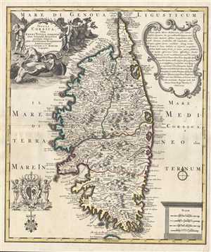 1742 Covens and Mortier Map of Corsica, France