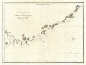 1830 Depot de la Marine Nautical Map or Chart of Vietnam Coast Depicting Saigon