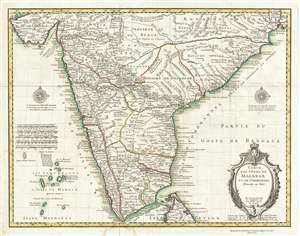 1745 Delisle Map of Southern India
