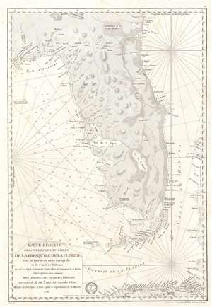 1780 Sartine Map of Florida - Revolutionary War