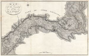 1796 Collot Map of the Country of the Illinois (Mississippi River near Missouri, St. Louis, Illinois
