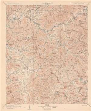 1907 U.S. Geological Survey Topographic Map of Western North Carolina