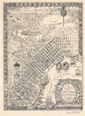 1930 Curtis Pictorial Map of New Orleans, Louisiana (Signed!)