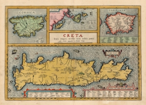 1603 Ortelius Map of Crete w/ Greek Islands (Vrients Edition)