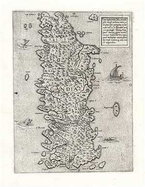 1570 Lafreri Map of Crete