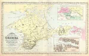 1856 Desilver Map of the Crimean Peninsula, Crimea