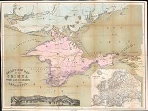 1854 Philip Map of the Crimean Peninsula / Crimea