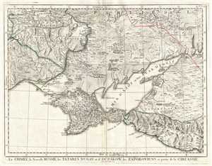 1777 Santini Map of the Crimean Peninsula and Ukraine