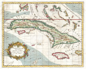 1763 Terreni - Coltellini Map of Cuba and Jamaica