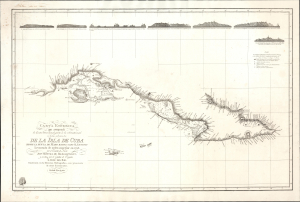 1821/ 1828 Direccion Hidrografia Chart of Cuba and the Cayman Islands