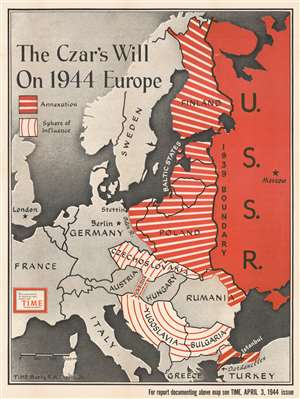 1944 Chapin Map of Eastern Europe and the Soviet Union's Imperial Desires