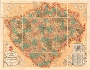 1872 Josef Erben Map of  the Czech Republic / Czechia / Bohemia