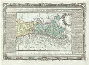 1786 Desnos and de la Tour Map of the Alsace Region France (Alsace Wine Region)