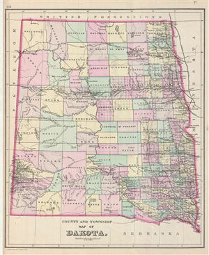 1887 Bradley Map of Dakota