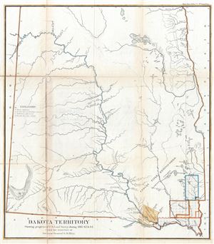 1863 Public Survey Map of North Dakota and South Dakota (Dakota Territory)