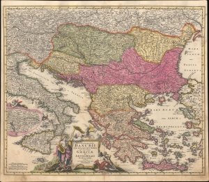 1710 Homann Map of Greece and the Balkans