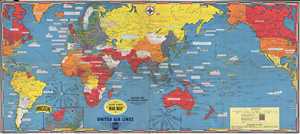 1944 Turner World Map During World War II