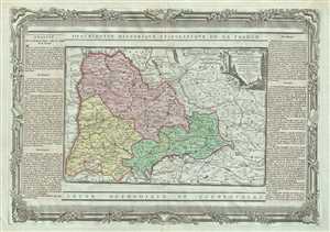 1786 Desnos Map of the Dauphine Region of France (French Riviera)
