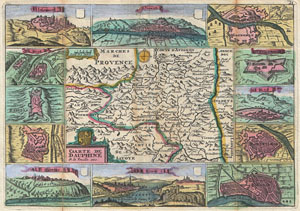 1747 La Feuille Map of Dauphine ( Isère, Drôme, and Hautes-Alpes), France