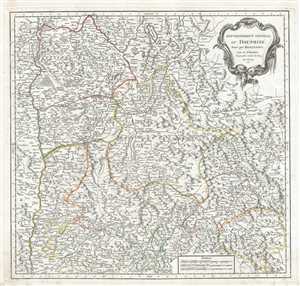 1751 Vaugondy Map of the Dauphine Region of France (French Riviera)