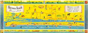 1956 Corsi Pictorial Map of Daytona Beach, Florida